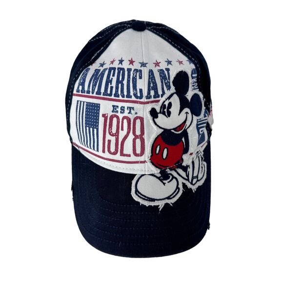 Disney Parks Epcot World Showcase America Mickey Mouse Baseball Cap Blue Mens OS - Picture 3 of 8